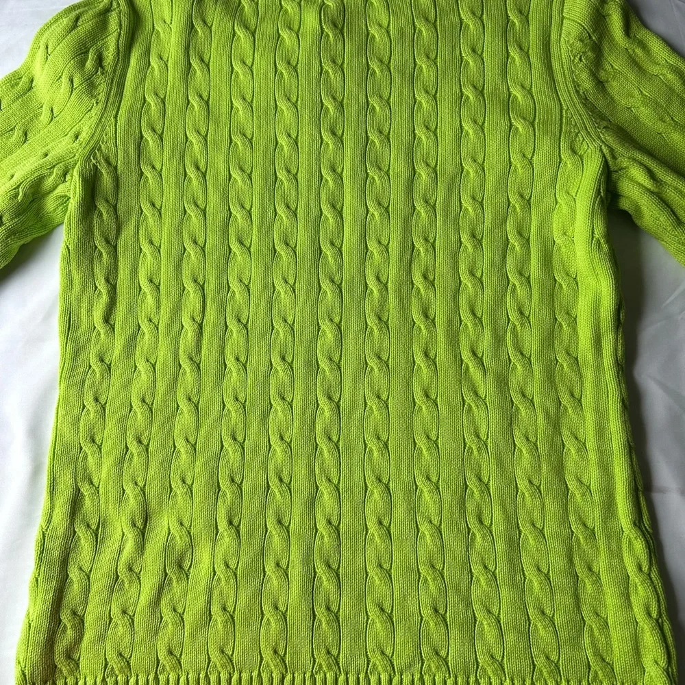 Lauren Ralph Lauren Lime Cable Knit Sweater - Picture 4 of 12